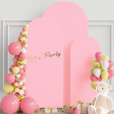 Lofaris Set of 3 Pink Spandex Fitted Wedding Arch Cover